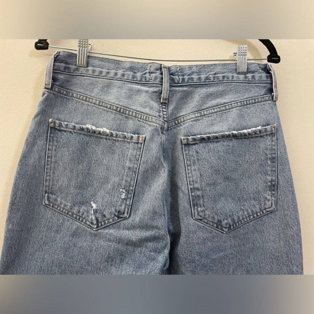 Agolde Riley High‎ Rise Distressed Straight Leg Jeans - 28 - Picture 9 of 16